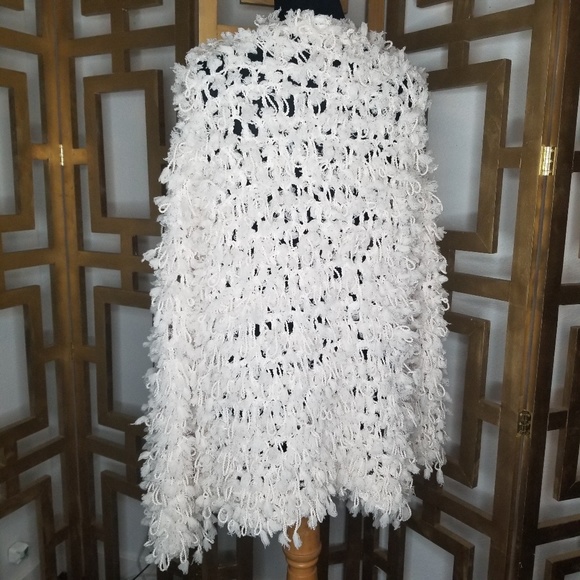 Molly Green Cream White Fuzzy Knit Shaggy Sweater - Picture 2 of 8